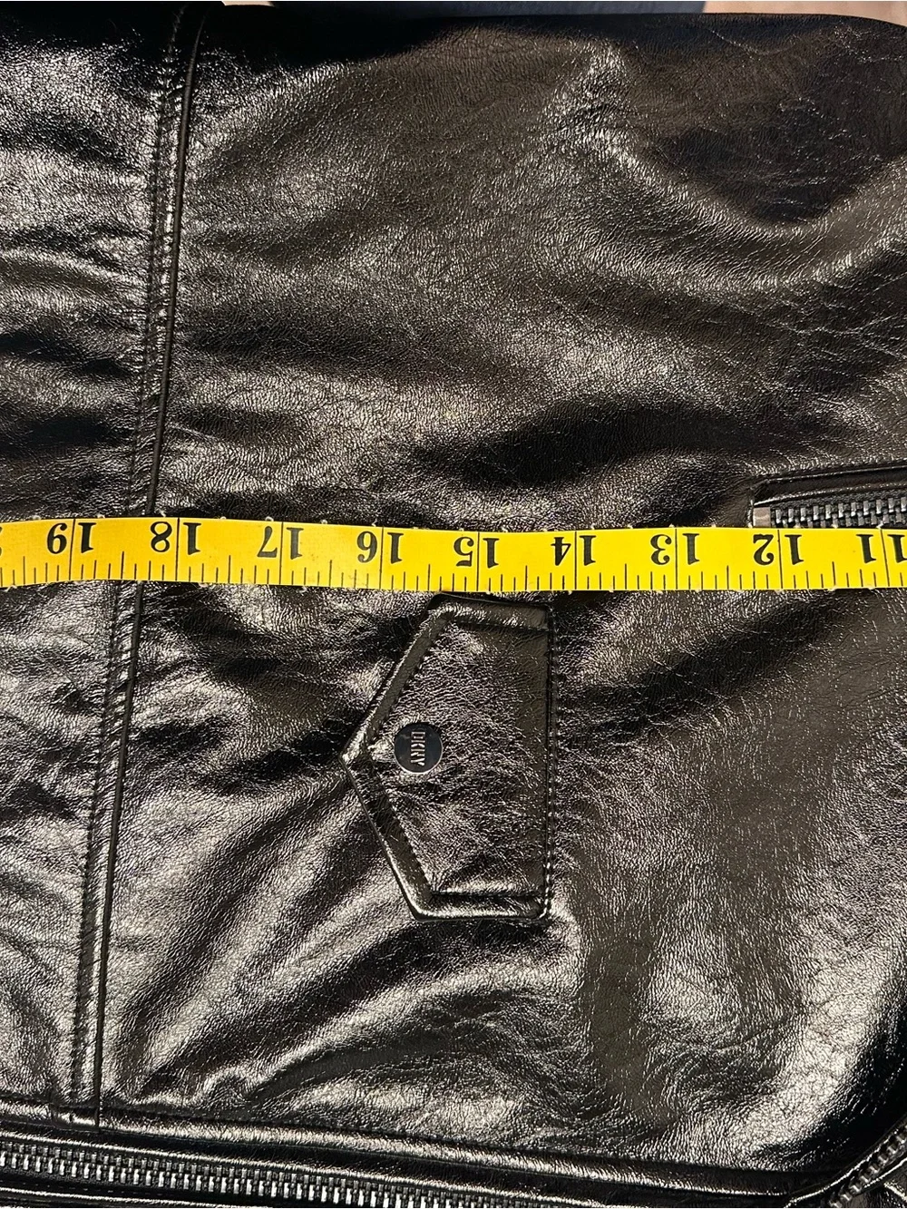 DKNY Black Faux Patent Leather Moto Jacket - Picture 9 of 10